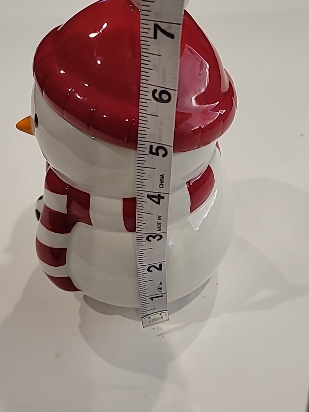 Hallmark Snowman Covered Candy Dish  Red Green 7.5 In. - Picture 8 of 8